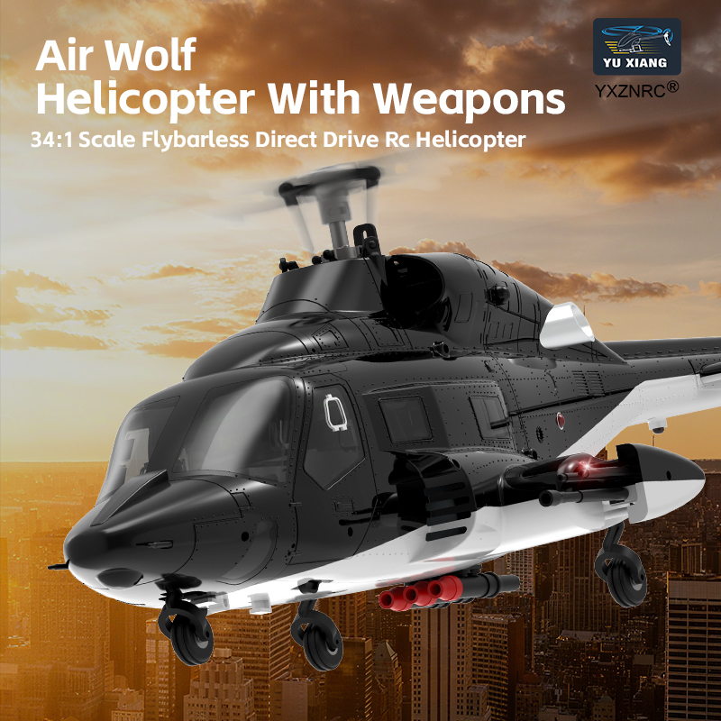 Rc Hobby Airwolf - Hélicoptère RC Yuxiang F02 Airwolf Armed